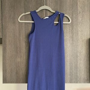 Asymmetrical dress blue